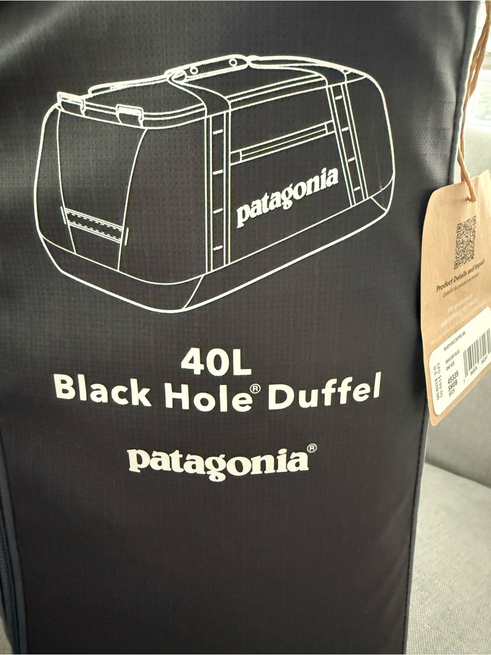 Patagonia 40L Black Duffel Bag - BRAND NEW with tags - Picture 7 of 12